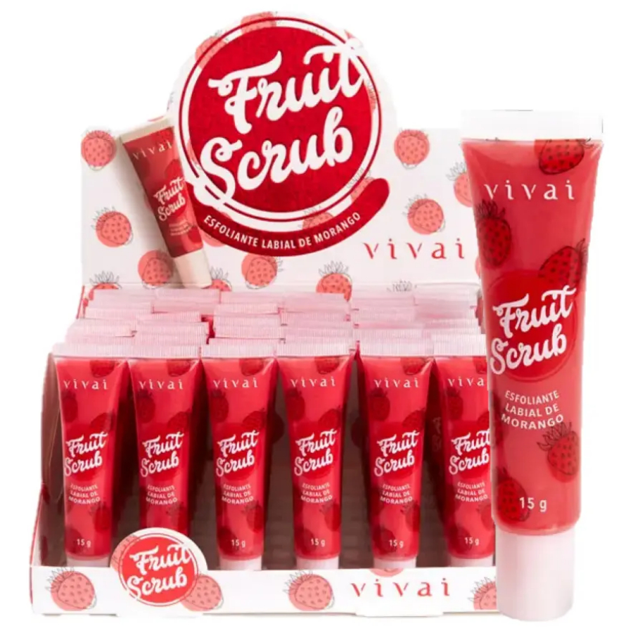 Bom Esfoliante Labial Fruit Scrub Morango Vivai 3105
