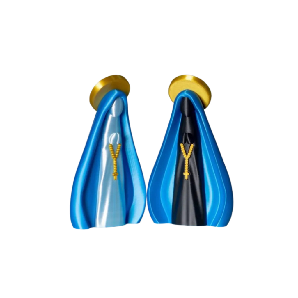 Nossa Senhora Aparecida C/ Caixinha em 3D – Imagem Decorativa Religiosa em Impressão 3D
