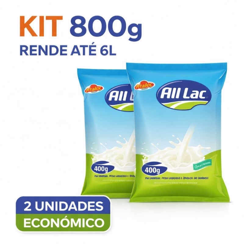 Composto Lácteo Tipo Leite em Pó 800g Kit 2× 400gr Econômico Rende Muito 400g Cada - Supermercado Bremer