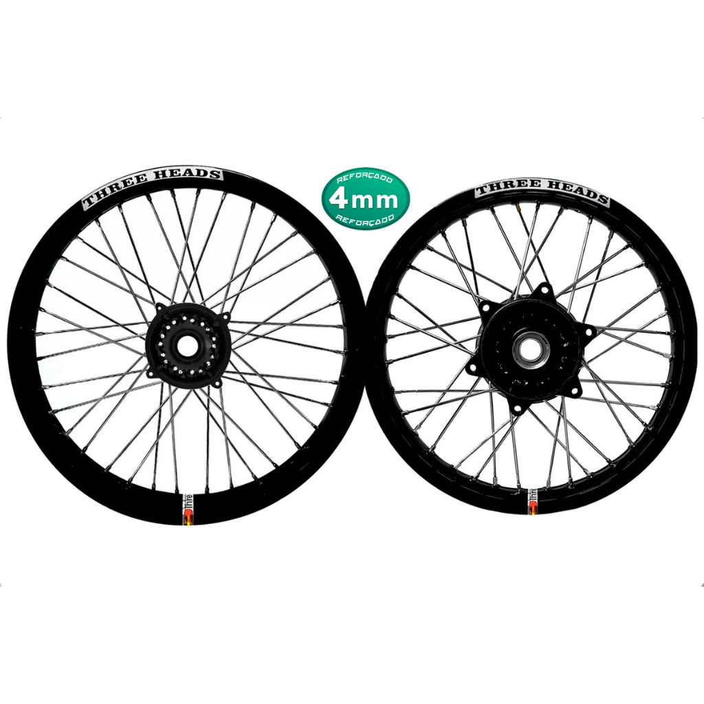Par Roda Jante Aluminio Three Heads Xr Tornado 250 Raios Cromado 4mm