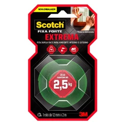 Fita Dupla Face 12Mm X 2M Fixa Forte Extrema 2,5Kg 3M