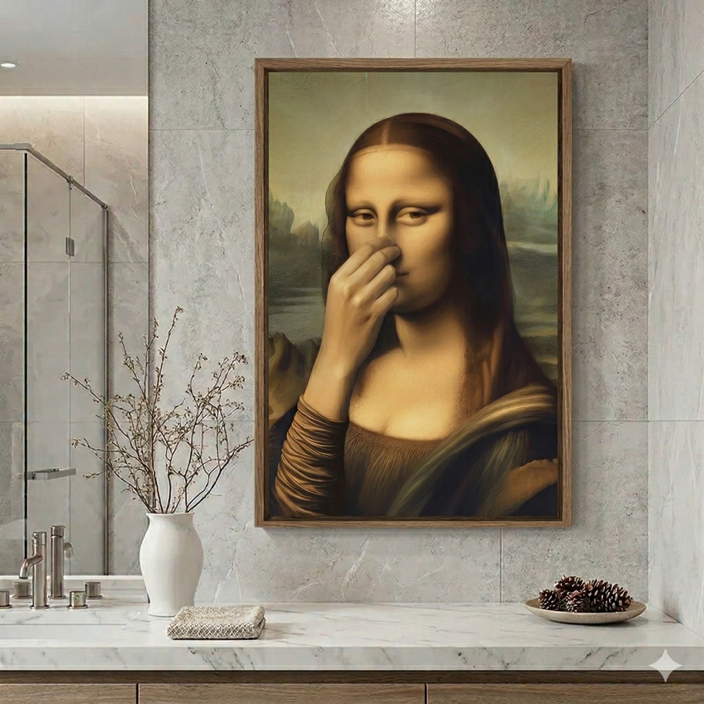 Quadro Divertido Monalisa Engraçada – Arte Decorativa com Humor e Estilo