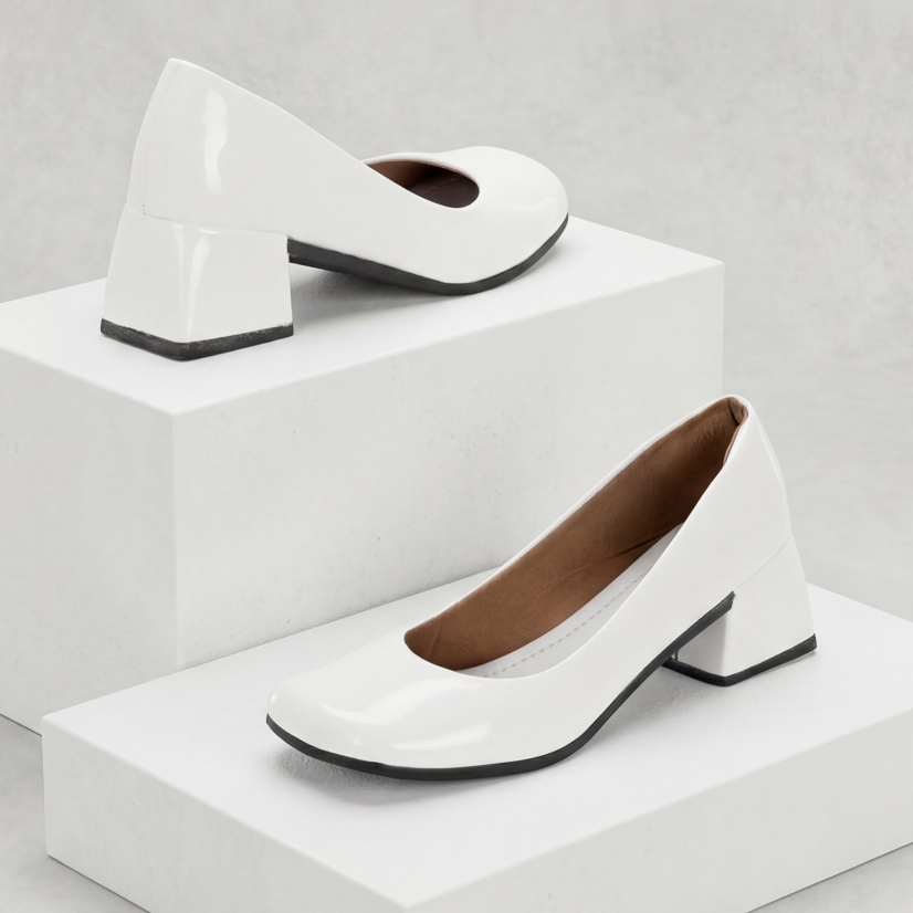 Scarpin Macerata Feminino Salto Bloco Médio Elegante Confortável Social Trabalho Ref: 200