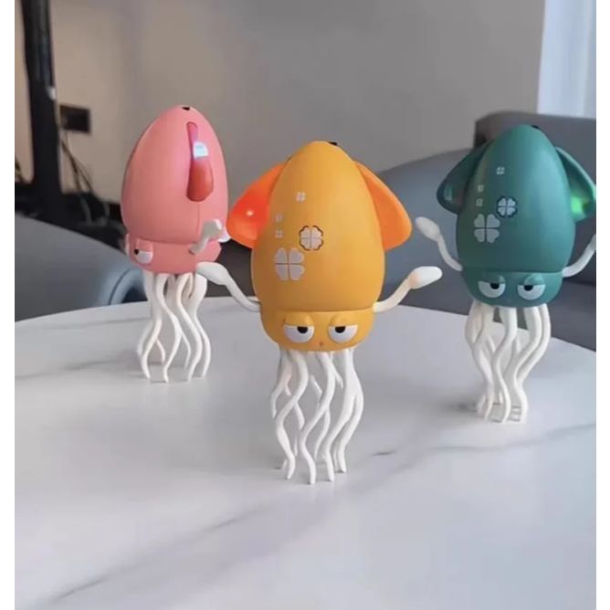Brinquedo Polvo Dançante Interativo com Luz, Som e Sensor de Movimento (A PILHA)