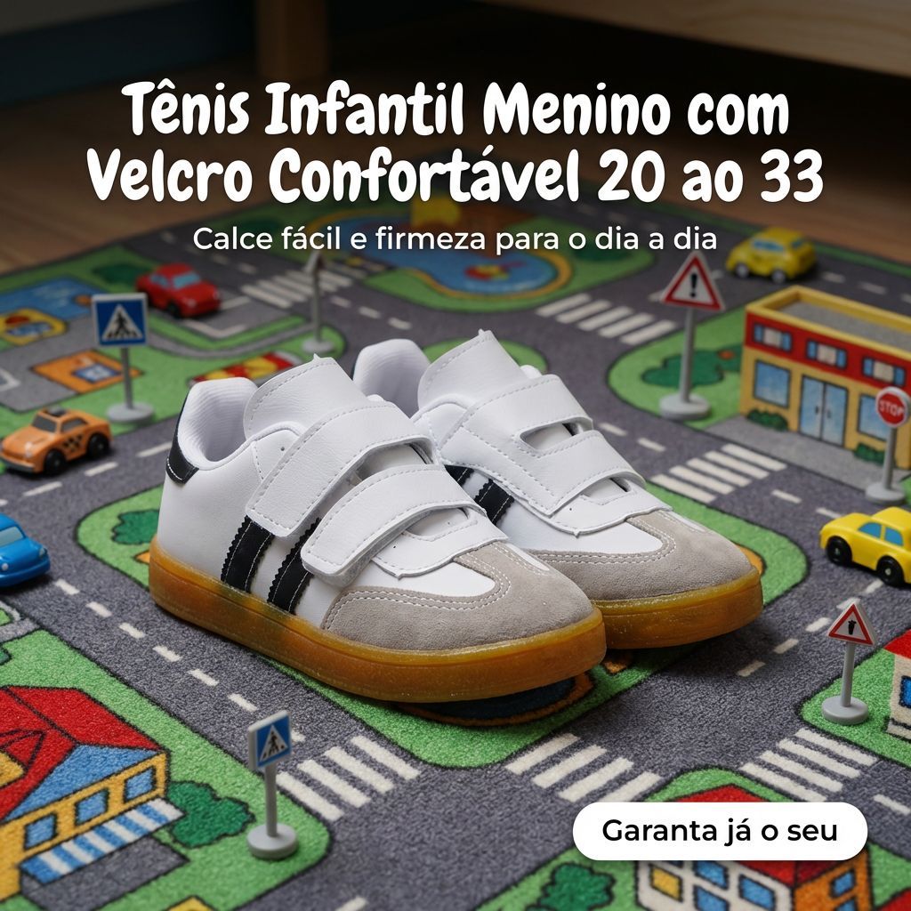 Tênis Infantil Menino De Velcro | Calce Fácil Com Conforto Do 20 ao 33 | GARANTA JÁ O DO SEU FILHO!