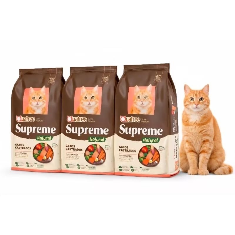 QUATRE SUPREME SALMAO E BATATA DOCE kit com3 racoes 64,99 com 2 ações 49,99  ,1racao 24,99