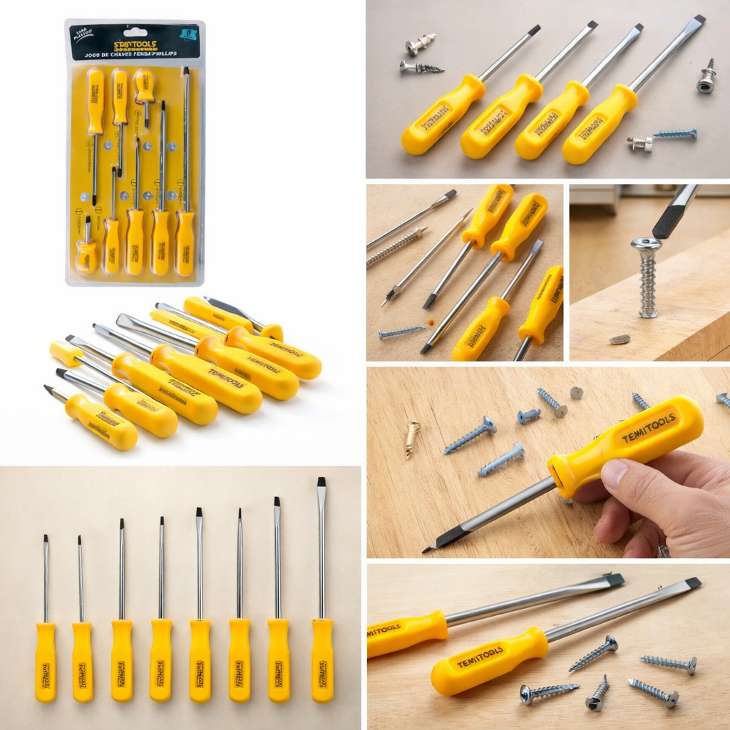 Jogo 8 Chaves Fenda Philips Kit Ferramentas Pontas Resistentes Compacto oferta barato 2026