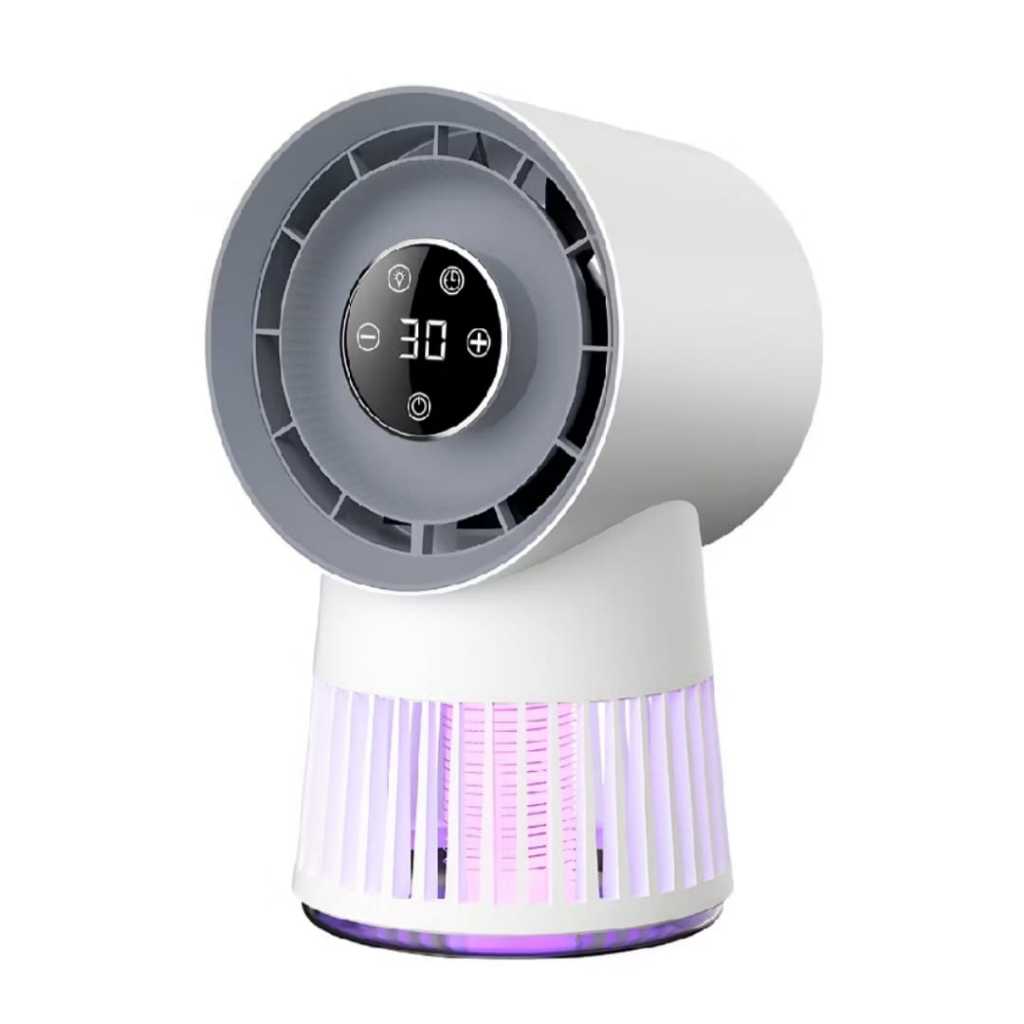 Ventilador de mesa com tecnologia anti-mosquito e iluminação LED integrada