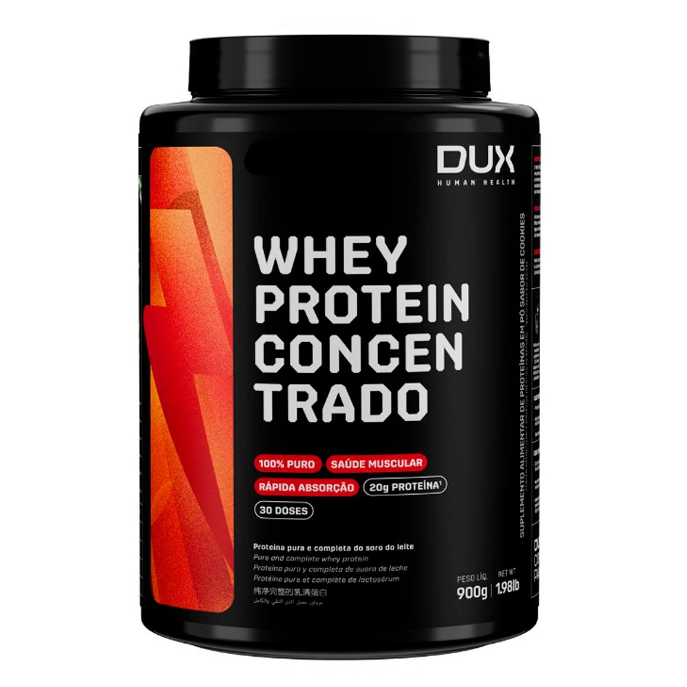 Whey Protein Concentrado Dux Nutrition 900g -  Proteina para Recuperação Muscular e Ganho de Massa