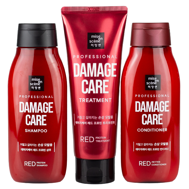 Mise en Scène - Trio Red Protein (Shampoo + Condicionador 200ml + Máscara 180ml)