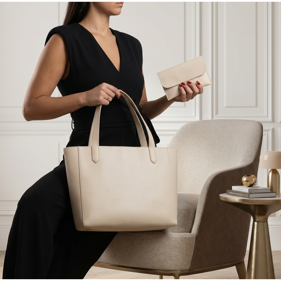 Bolsa Feminina Grande Sacola Shopping De Ombro com Carteira Faculdade Trabalho