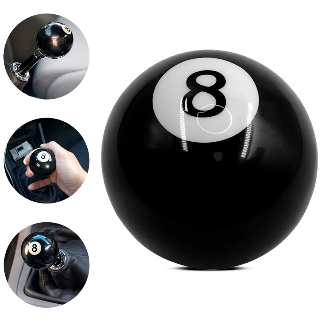 Bola 8 Câmbio Manopla Sinuca Bilhar Universal Original Preta Alavanca GM Fiat Chevrolet Volkswagen