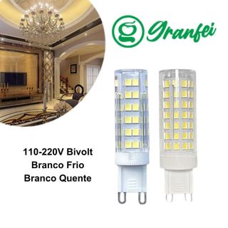 Lâmpada Led G9 Halopim 10W/12W 110-220V Bivolt Branco Frio/Quente 6500K 3000K UNIFY
