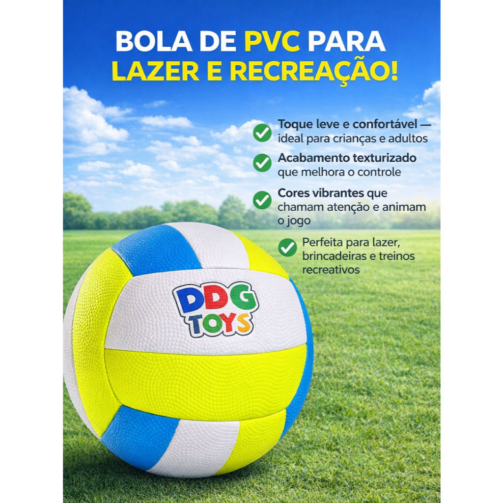 Bola de Vôlei PVC Colorida Praia Quadra Salão Parque Para Crianças e Adultos
