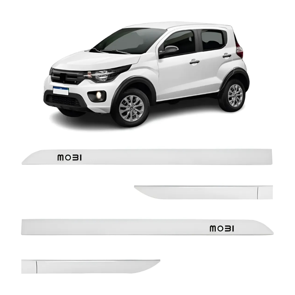 Jogo Friso Porta Lateral Mobi 2016 A 2024 Branco Banchisa Facão 4 Portas Grid