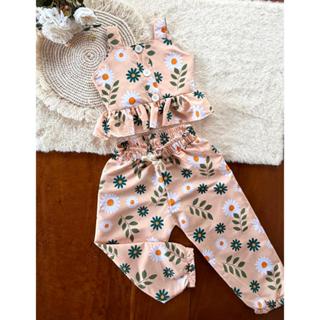 Conjunto Blogueirinha Feminino Menina Liso e Estampado | 2 Peças | Moda infantil | 2 a 4 anos! em Oferta na Shopee