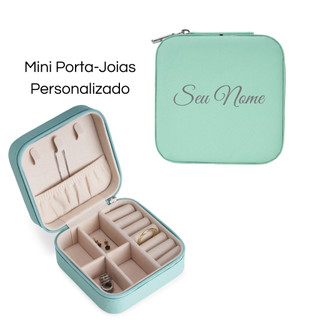 Mini Porta-Joias quadrado | personalizado com nome | de bolsa para brincos colares anéis