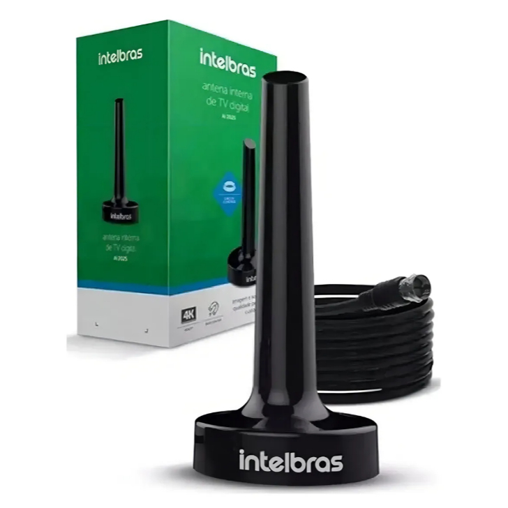 Antena Digital De Tv Interna Uhf/hdtv Intelbras - Ai2025 Cor Preto