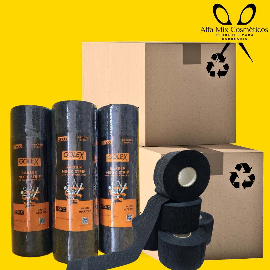 Gola higiênica GOLEX PRETA  | CAIXA C/ 20 Pacotes C/ 100 Rolos | 10000 Unidades