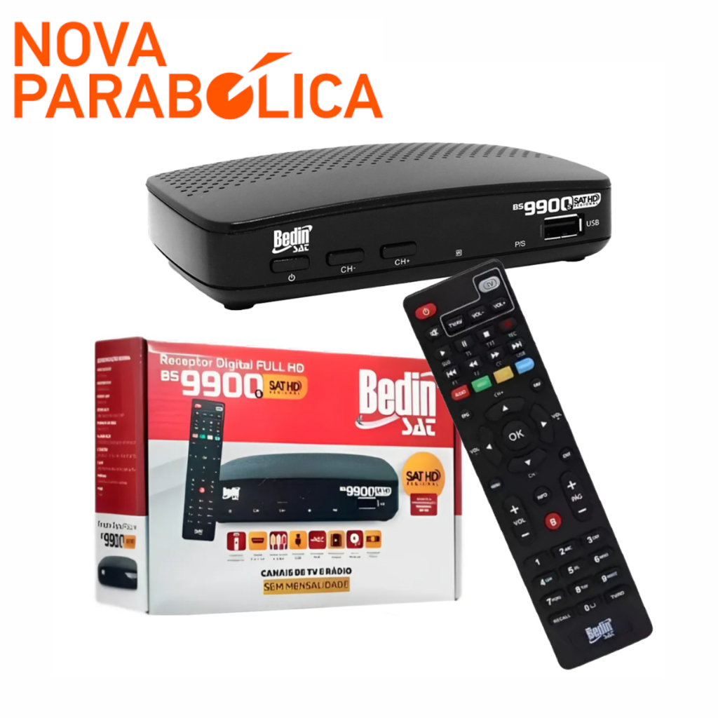 Nova Parabólica Receptor de parabólica para 43w já atualizado - Bedin Sat 9900s