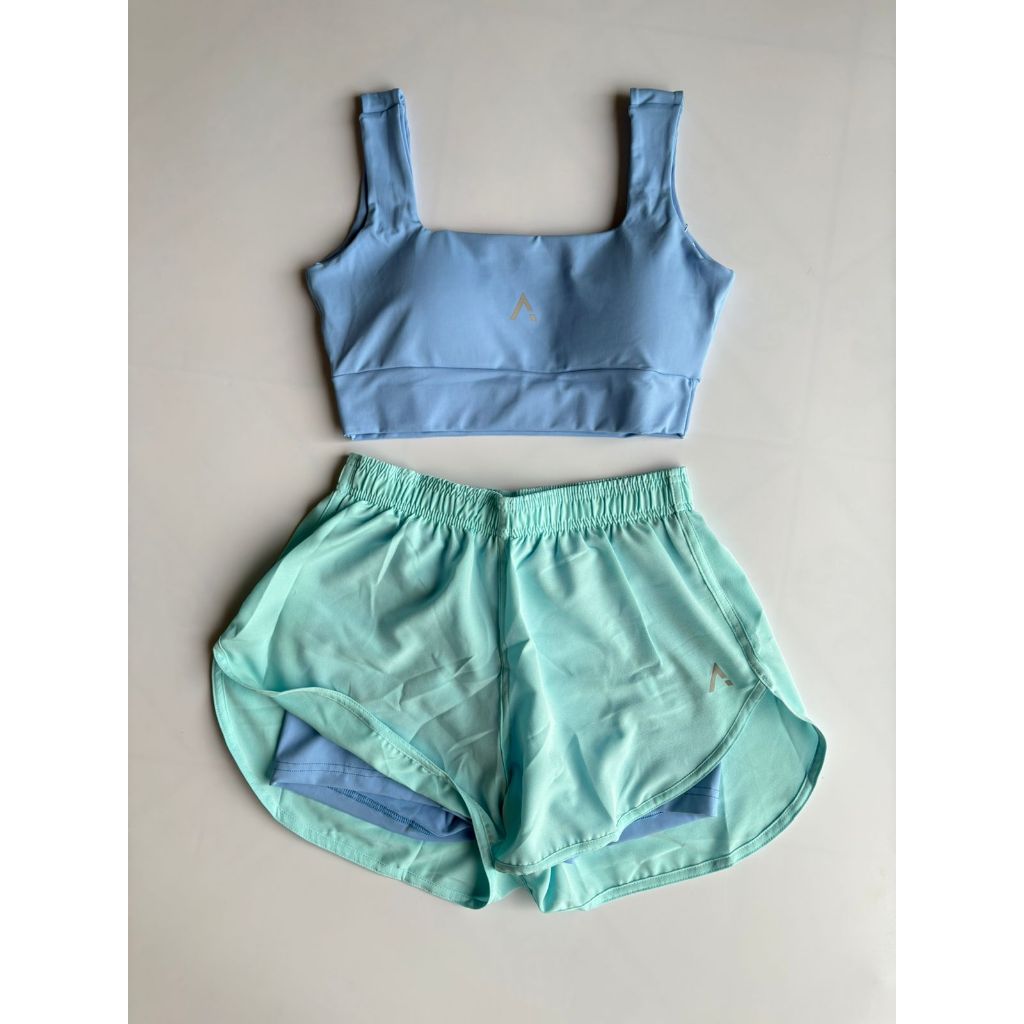 Conjunto de Short Duplo e Top Aurora Feminino Poliamida