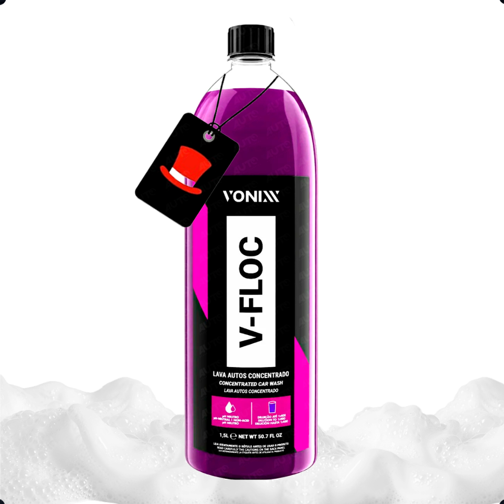 V-FLOC Vonixx 1,5L Shampoo Automotivo pH Neutro Alta Lubrificação e Alto Rendime