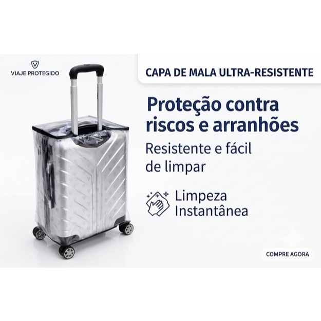 Imagem Capa Para Mala De Viagem 10 Kg Transparente Com Zíper