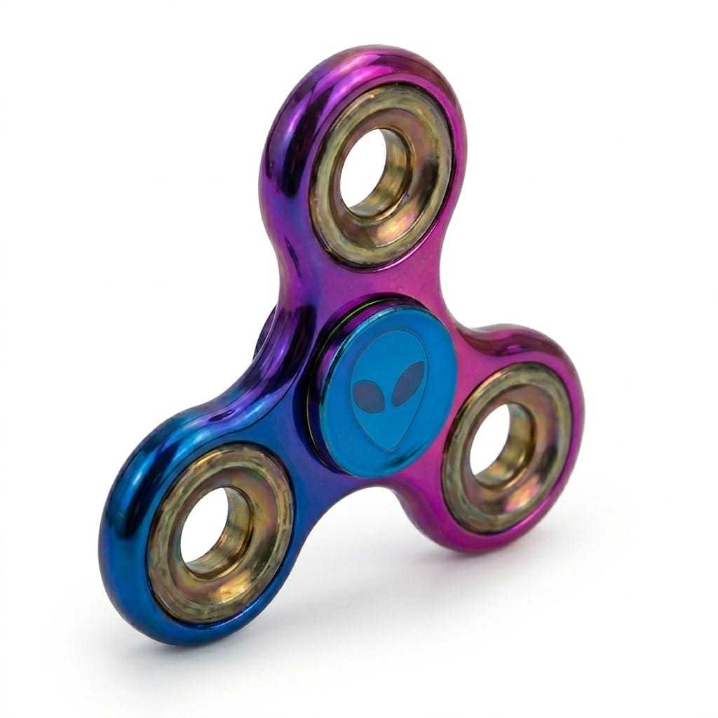 Fidget Hand Spinner Anti estresse Metal Classico Estampado De Qualidade Bom e Divertido