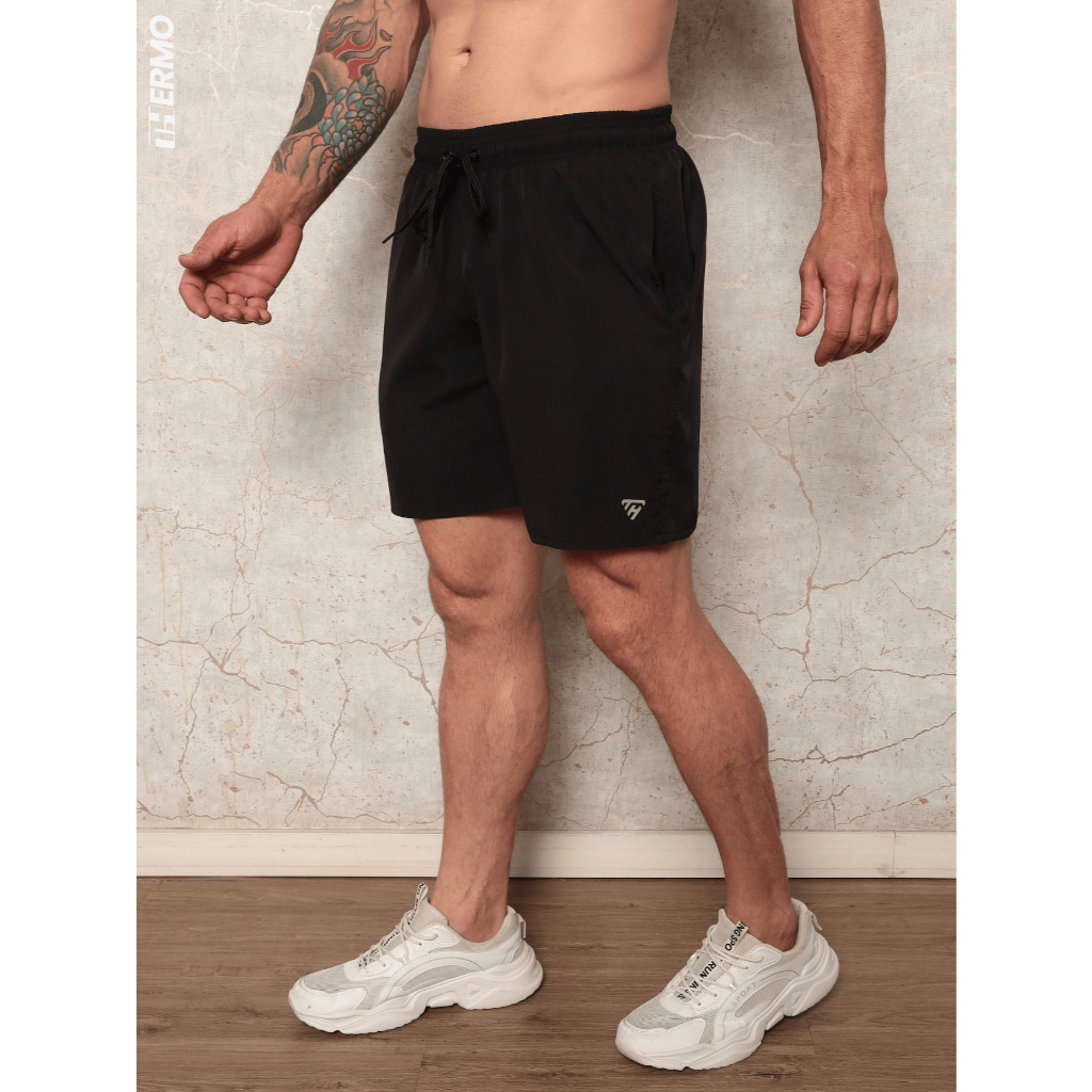 Bermuda Tactel Elastano Corrida Masculino Com Lycra Confortável Treino Academia Fitness