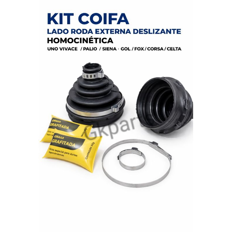 Kit Par 2 Coifas Lado Roda Reparo Externa Deslizante Homocinética Uno Vivace/Palio/Siena/Gol/Fox/Corsa/Celta