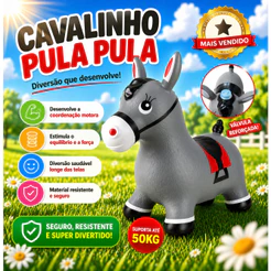 Cavalinho Upa Upa Musical Infantil Inflável Burrinho Pula Pula Com Luz e Som Brinquedo Bebê