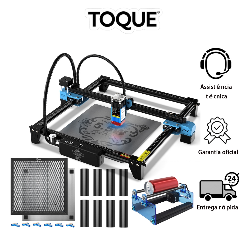 Máquina de gravação a laser TTS 55 pro Twotrees Área 30*30CM Brindes e Projetos Maker -127-220V