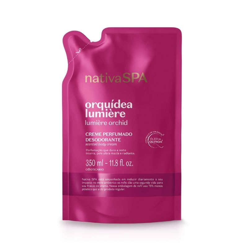 Refil nativa SPA creme perfumado orquídea Lumiere hidratante