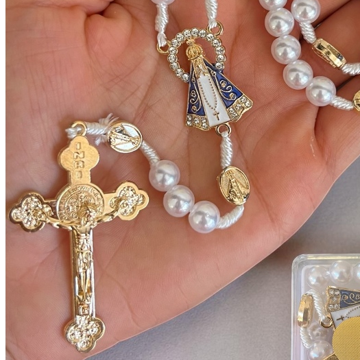 Terço Perolado com Caixinha Nossa Senhora Aparecida — imagem 2 de 2