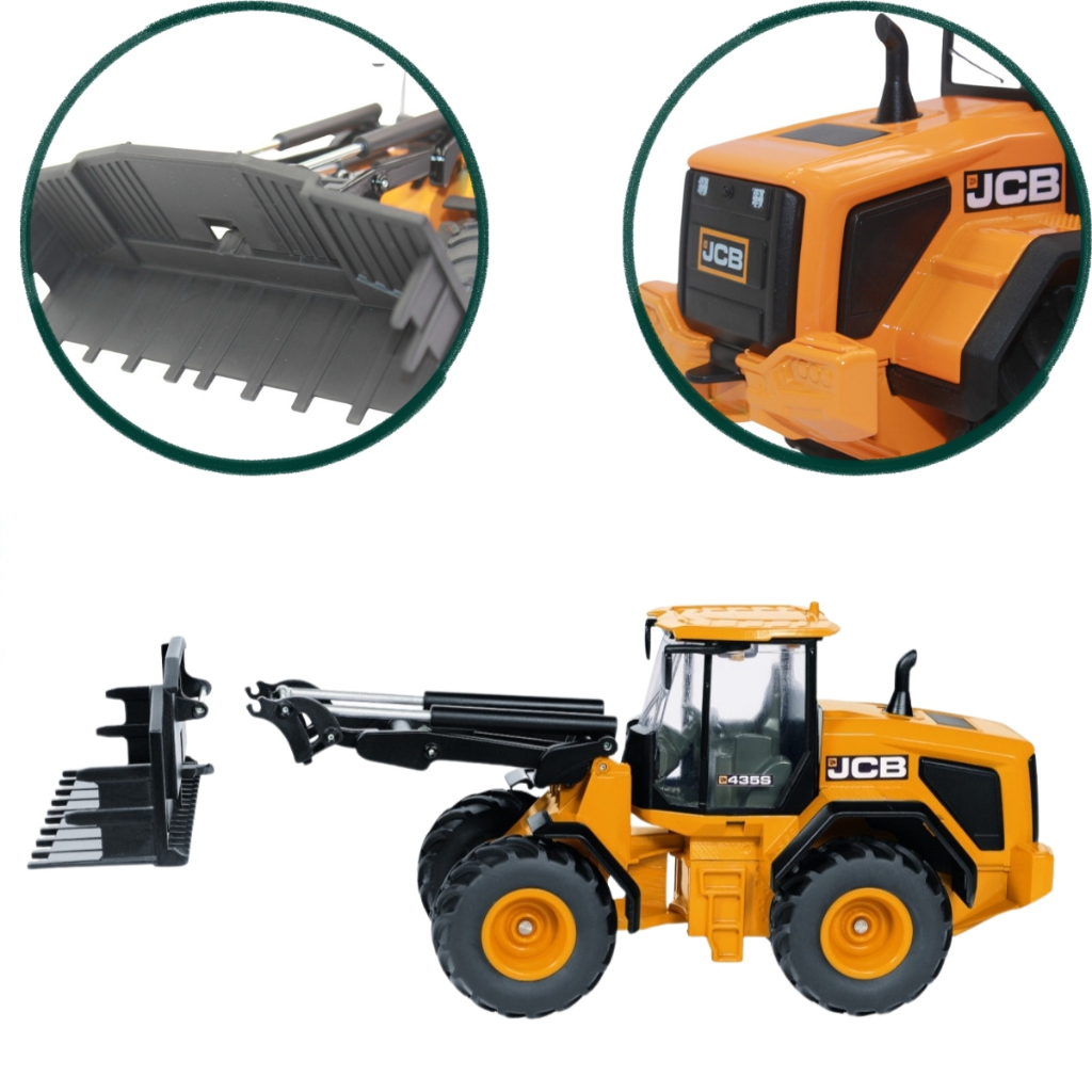 Miniatura Trator Carregador Agrícola JCB 435S Siku 1/32 Original Metal Diecast Maquete Fazenda Escala 1:32 Colecionável