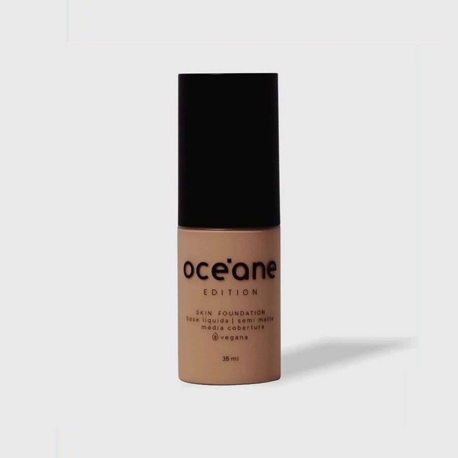 Base Líquida Clara Skin Foundation – Océane Edition, Semi-Matte com Extrato de Pepino e Hamamélis