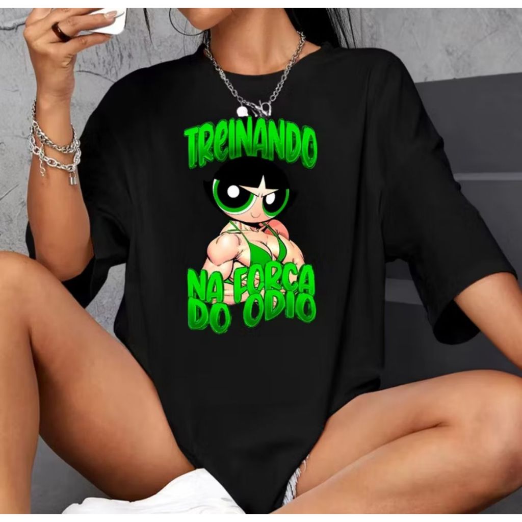 camiseta blusa feminina academia meninas poderosas treinando na força do ódio algodão confortável