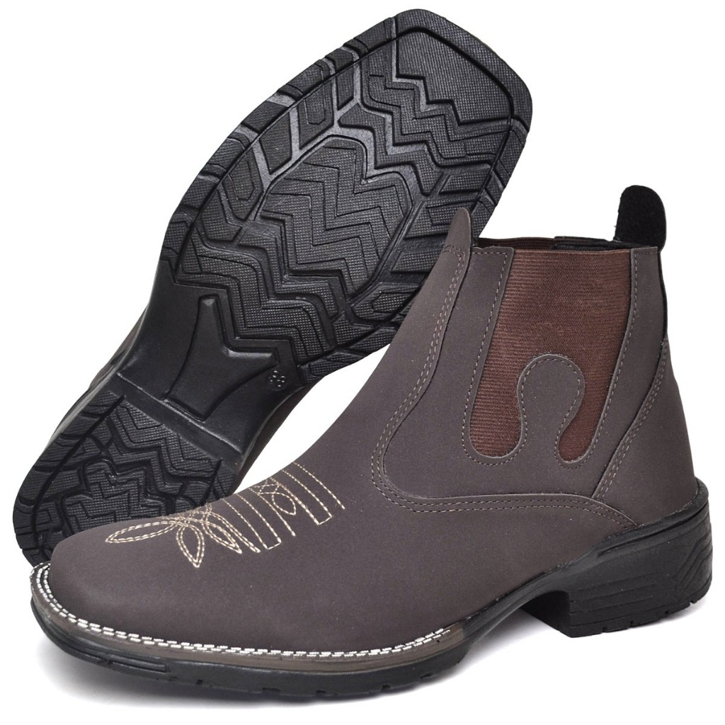 Botina mateira masculina country texana modelo de elástico cano curto