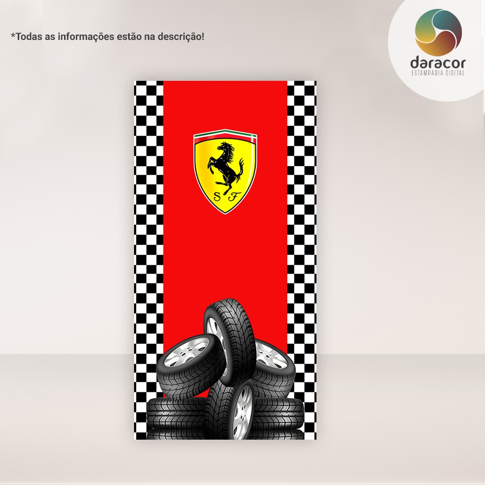 Capa de Painel Vertical Formula 1 Retangular c/overlock e Romano c/ elástico FACE ÚNICA