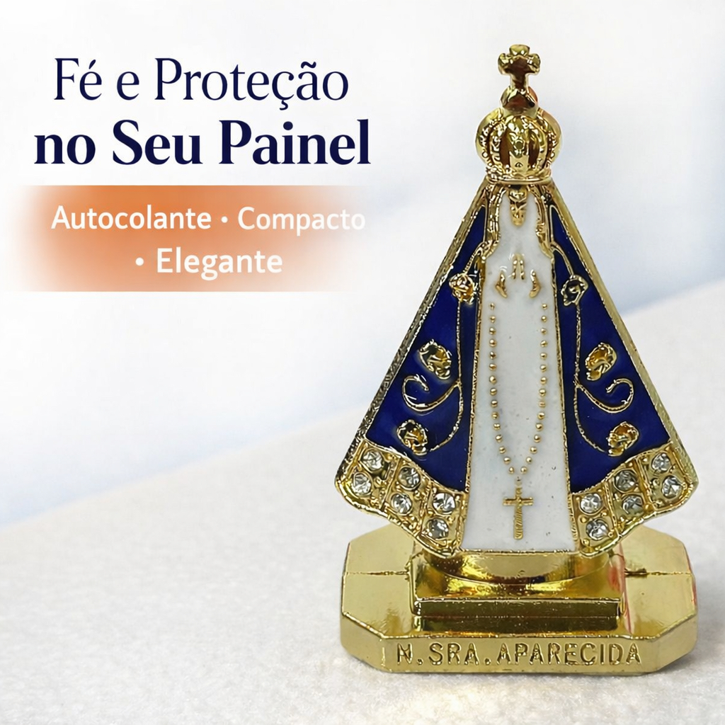 Enfeite Autocolante Nossa Senhora Aparecida para Carro Painel Decorativo Religioso Compacto