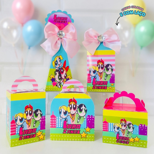 Kit Caixas As meninas Super Poderosas Personalizada + BRINDE/ Lembrancinha /Aniversário