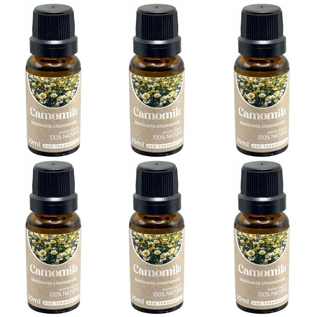 6x Óleo de Camomila BioSencia 20ml Vegetal | Cuidado Facial, Olheiras e Peles Delicadas 100% Puro