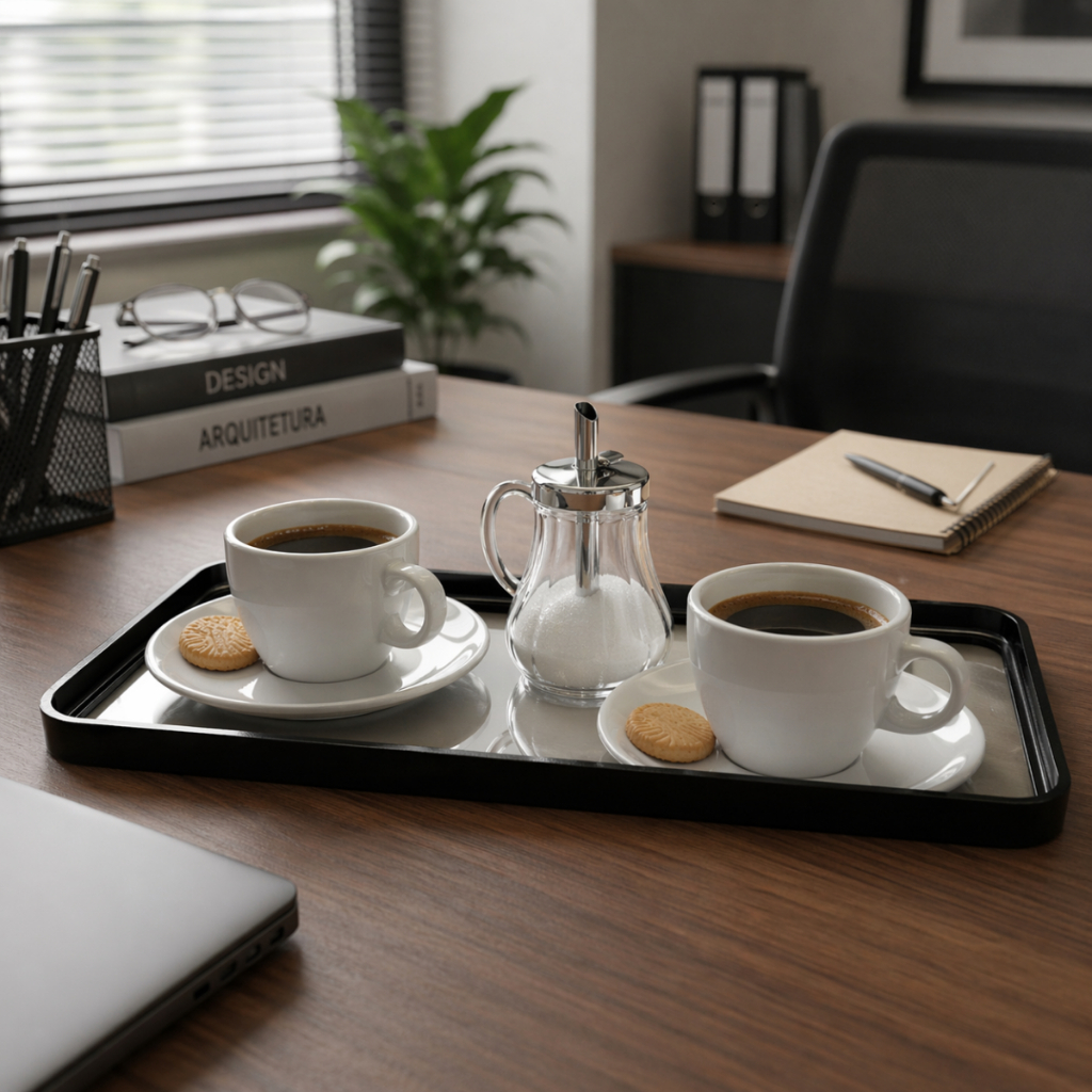 Bandeja Luxo Espelhada Detalhes Dourado/Preto Multiuso Oval/Retangular P/ Mesa do Café Luxuosa Decoração de Interiores