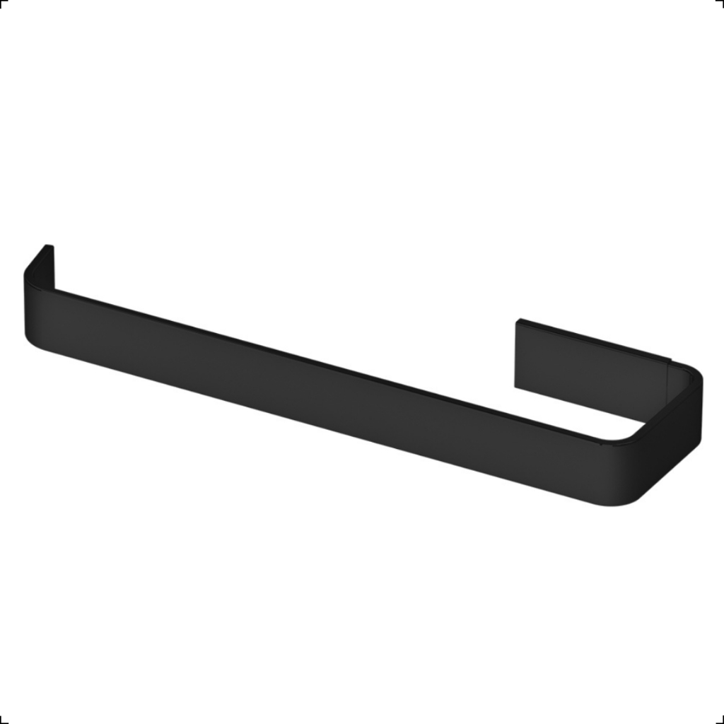 Suporte Porta Toalha De Rosto Banheiro Lavatório Quadrado De Metal Preto Fosco Matte
