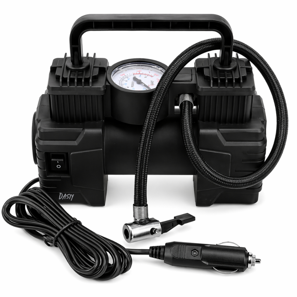 Compressor de Ar Mini Eletrico Portatil 12V Preto 150psi