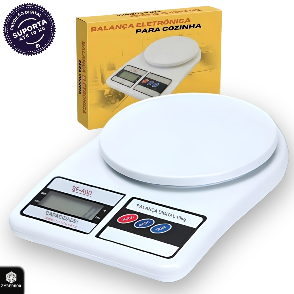 Balança Digital Cozinha SF-400 Precisão 1g a 10kg Dieta Marmita Fitness Confeitaria Nutrição Pet Suplementos e Casa
