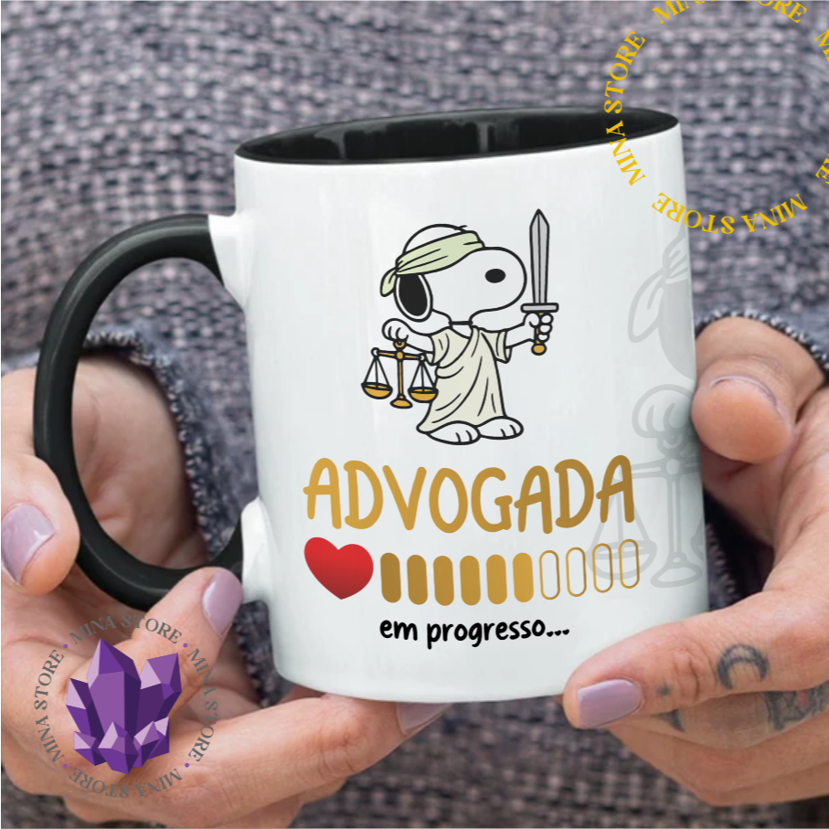 Caneca Advogada Linha Snoopy Profissões Direito Estudante