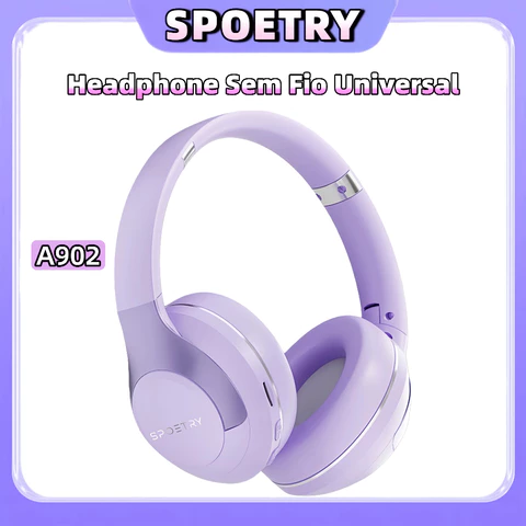 Fone De Ouvido Bluetooth SPOETRY Com Cancelamento De Ruído Confortável Para Estudo Home Office E Trabalho