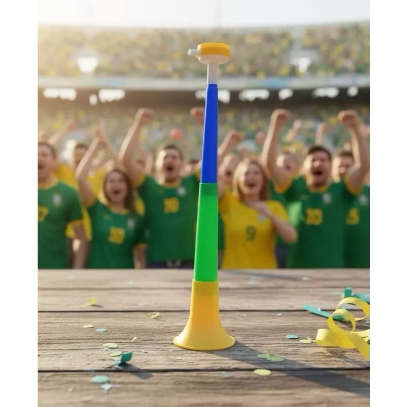 Corneta Do Brasil Grande | 58cm | Verde E Amarelo | Corneta, Vuvuzela, Apito, Buzina, Copa Do Mundo, Seleção Brasileira