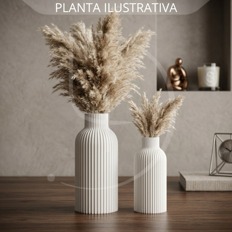 Kit Decorativo Minimalista Moderno – 2 Vasos Cachepot Moderno